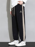 ‌Men's Corduroy Loose Fit Casual Jogger Sweatpants with Side Stripes