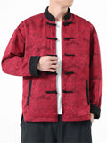 Men's Chinese Style Printed Frog Button Reversible TangSuit Jackets