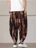 Men's Print Drawstring Wide Leg Lantern Pants