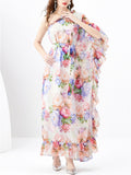 Women's Summer Floral One Shoulder Asymmetric Maxi Dresses
