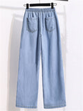 Women's Summer Cool Solid Color Elastic Waist Drawstring Pants