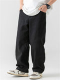 Men's Retro Comfy Cotton Casual Japanese Style Solid Color Pants