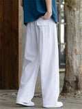 Men's Comfy Breathable Summer Linen Blend Loose Fit Straight Pants