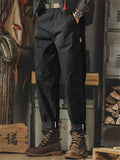 Men Vintage Straight Leg Cotton Twill Chino Work Pants