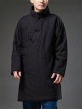 ‌Mandarin Collar Chinese Ethnic Style Frog Button Men's Warm Coats
