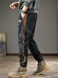 Men's Cool Vintage Regular Fit Patchwork Cargo Jogger Pants
