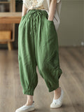 Women's Summer Casual Drawstring Harem Cropped Pants