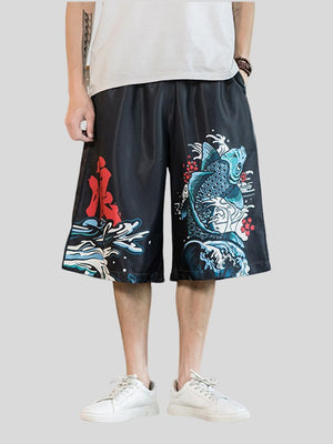Soft Smooth Oversized Print Beach Shorts for Men