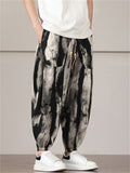 Men's Print Drawstring Wide Leg Lantern Pants