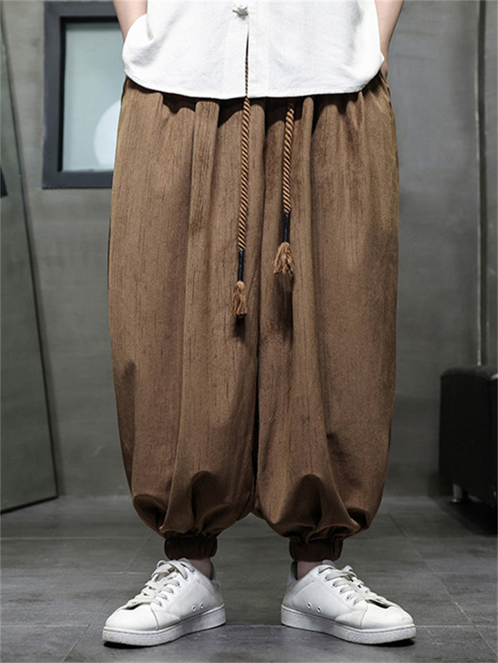 Men's Trendy Solid Color Loose Bloomers Pants