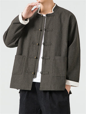 Men's Last Century Popular Tang Suit Jackets with Patch Pockets