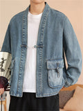 Mens' Japanese Style Retro Denim Cardigan Jacket