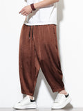 Mens Ice Silk Harem Pants Loose Baggy Yoga Tapered Joggers