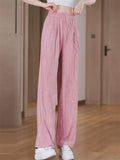Women's Comfy Grunge Style High Waist Drape Regular Fit Casual Pants