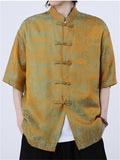 Oriental Style Casual Print Short Sleeve Shirts for Men