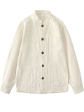 Men's Simple Chinese Style Ramine Stand Collar Tangsuit Shirts