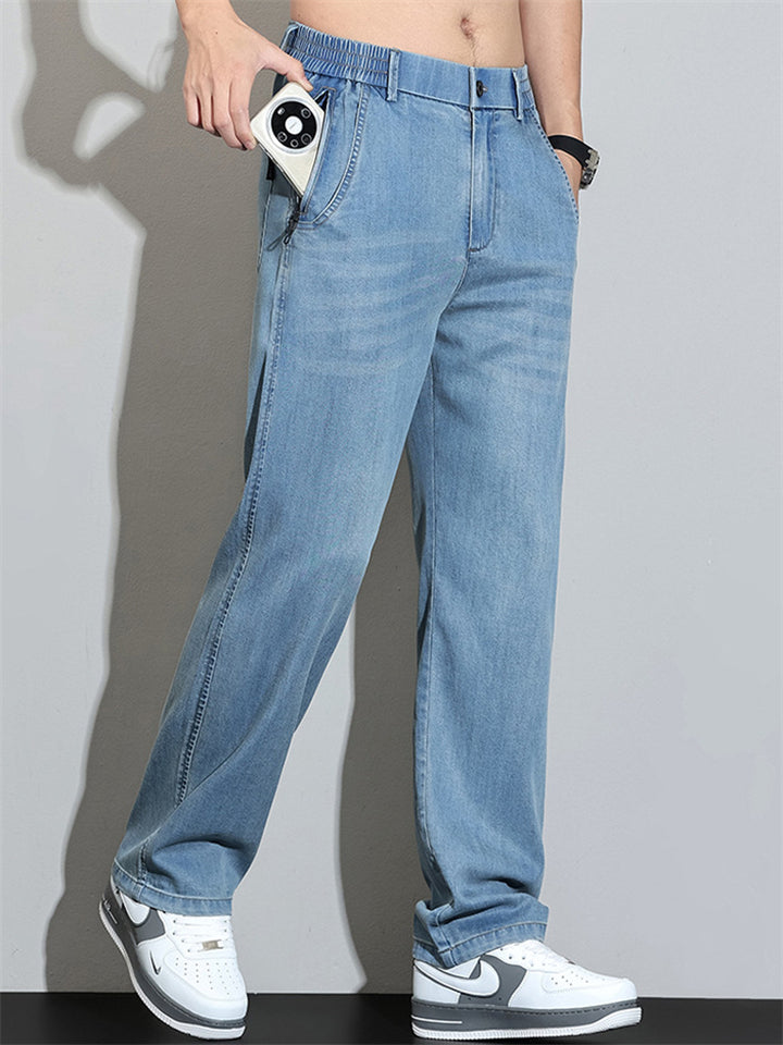 Mens Minimalist Style Lightweight Stretch Comfort Jeans