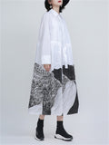 Abstract Print Women's Vogue Lapel Dresses