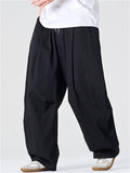 Men's Spring Vintage Japanese Style Baggy Wide Leg Cargo Pants