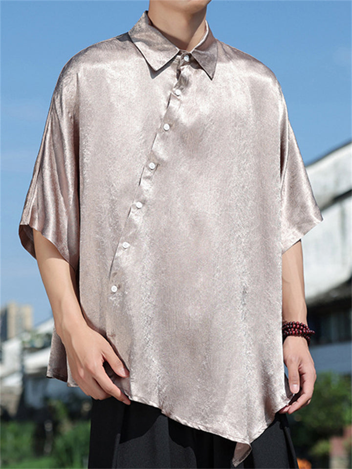 Men's Summer Cool Lapel Loose Short Sleeve Shirts