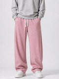 Mens Summer Drape Loose Fit Drawstring Curved Leg Pants