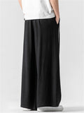 Summer Men's Comfy Solid Color Linen Wide Leg Pants