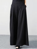 Women's Solid Color High Waist Wide Leg Pants