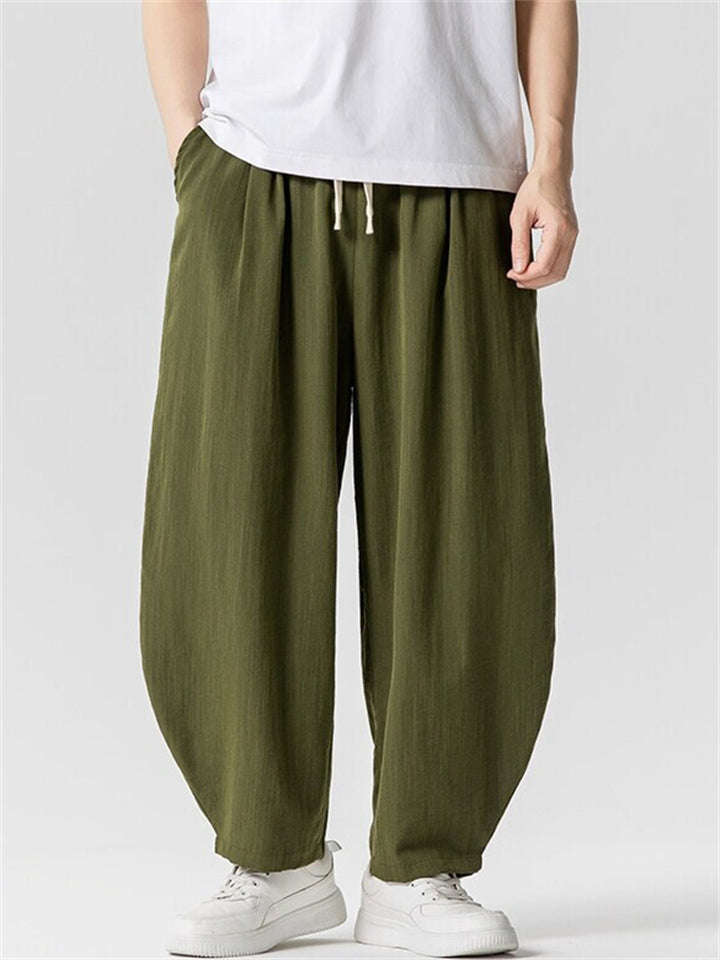 Men's Retro Summer Solid Color Scimitar Cropped Pants