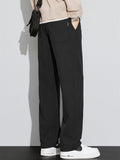 Men's Casual Simple Style Mid Waist Comfy Straight Leg Pants