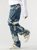 Men's Casual Streetwear Mosaic Checkered Loose Fit Straight Jeans