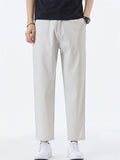 Men Slim Fit Casual Ankle Length Tapered Chino Work Pants