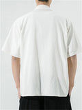 Chinese Style Retro Cotton Linen Short Sleeve Shirt for Men