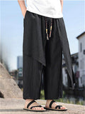 Men's Summer Patchwork Trendy Cozy Drawstring Straight Leg Texture Pants