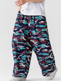Men's Summer Wide Leg Camouflage Print Cargo Pants