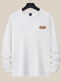 Men's Autumn Cotton Round Neck Phoenix Graphic Embroidered Sweatshirts
