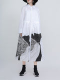 Abstract Print Women's Vogue Lapel Dresses