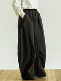Men Quick Dry Wide Leg Pants Drawstring Elastic Waist Baggy Trousers