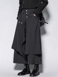 Retro Japanese Style Casual Wide Leg Cropped Pants for Men