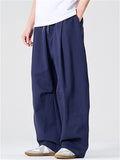 Men's Spring Vintage Japanese Style Baggy Wide Leg Cargo Pants
