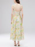 Women Holiday Water-soluble Lace Tank Dress