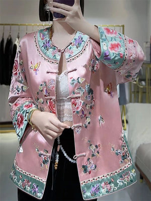 Butterfly Flower Embroidery Women's Chinese Style Jacket