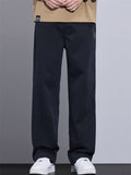 Daily Wear Casual Elastic Waist Loose Fit Straight Leg Pants for Men