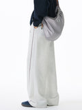 Men's Retro Comfy Contrast Trim Elastic Waist Wide Leg Pants