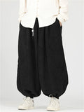 Men's Casual Trendy Solid Color Wide Leg Corduroy Bloomers Pants