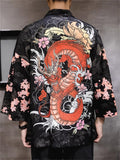 Chinese Zen Style Print Long Sleeve Cardigan for Men