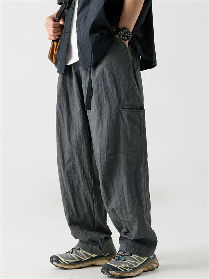 Male's Outdoor Water Repellent Solid Color Pockets Straight Pants