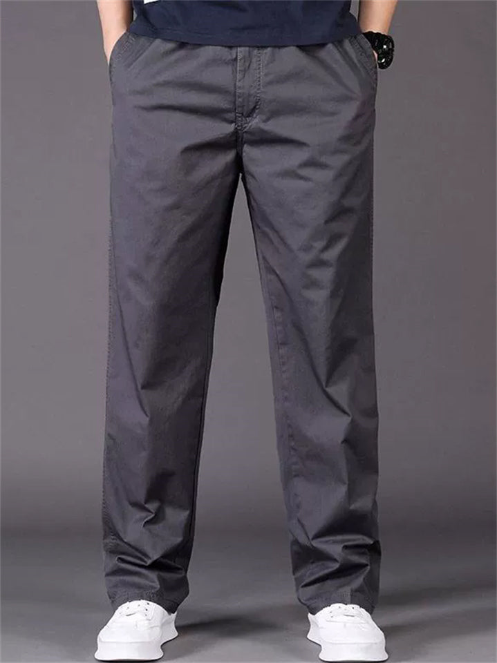 Skin Friendly Comfort Plus Size Cotton Pants for Middle Aged Mens