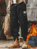 ‌Men's Loose Fit Retro Denim Pants with Utility Pockets