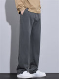 Daily Wear Casual Elastic Waist Loose Fit Straight Leg Pants for Men