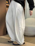 Men's High Street Style Loose Fit Pleated Casual Pants with Pockets